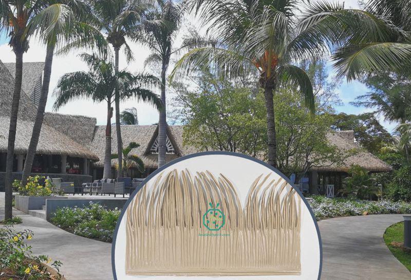 Fire rated palm thatch roof tiles used for various luxury resort hotel in the beach in many ocean countries