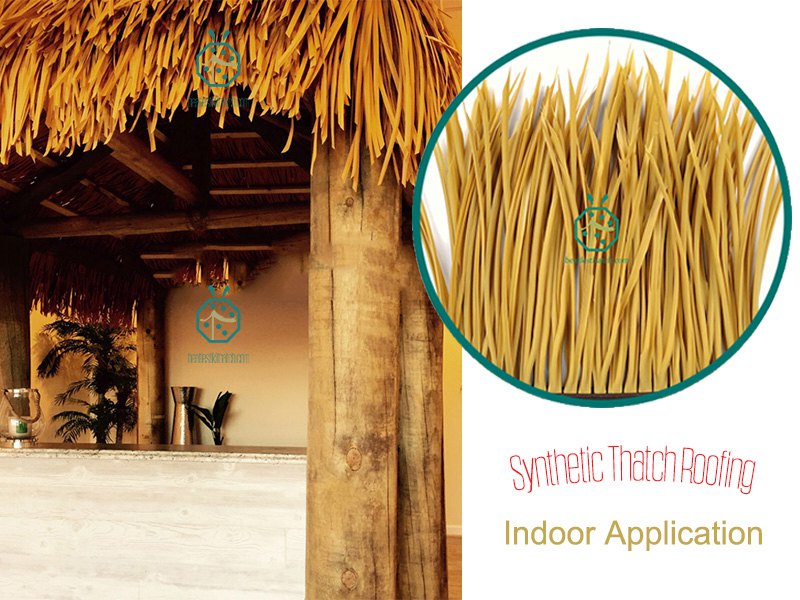 Indoor decoration of synthetic resin thatch roofing for lobbies, restaurants, and spas