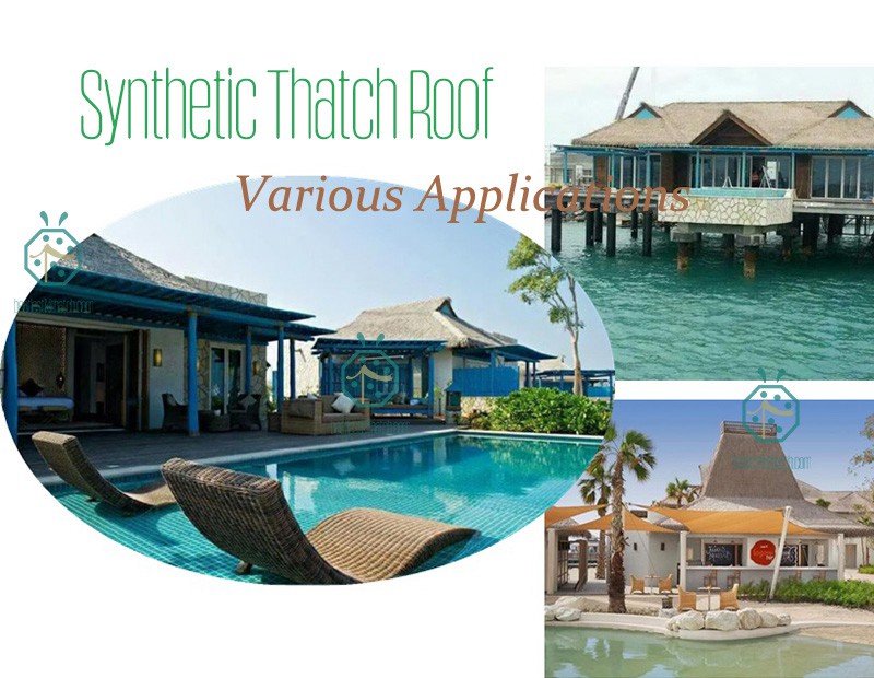 Synthetic thatch roof for decoration of rustic restaurants or cafes