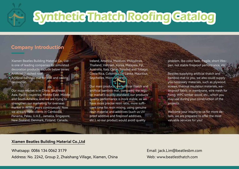 Catalog cover of synthetic thatch roof