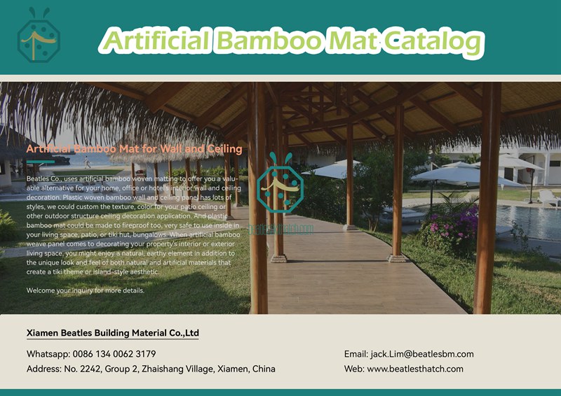 Catalog cover of artificial bamboo woven ceiling