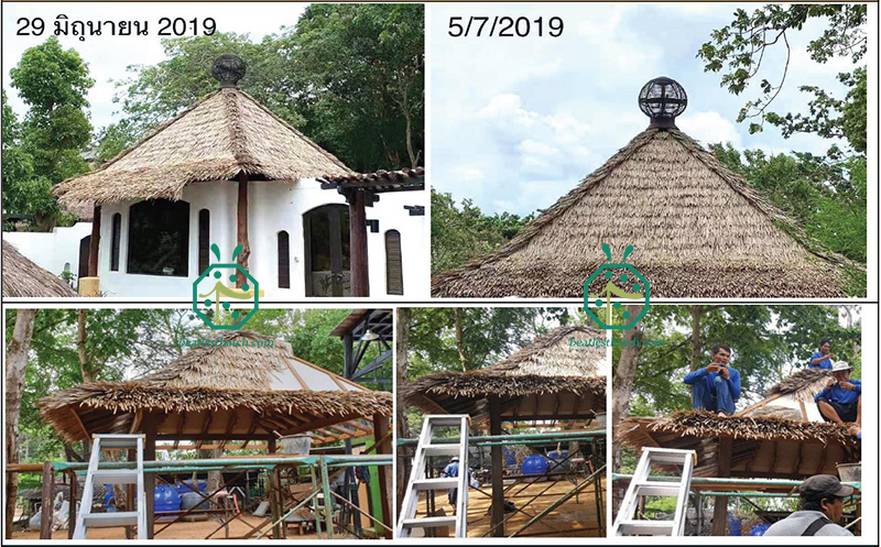 Imitation rattan thatch roof panels for gazebo, cottage, pavilion, palapa, tiki huts