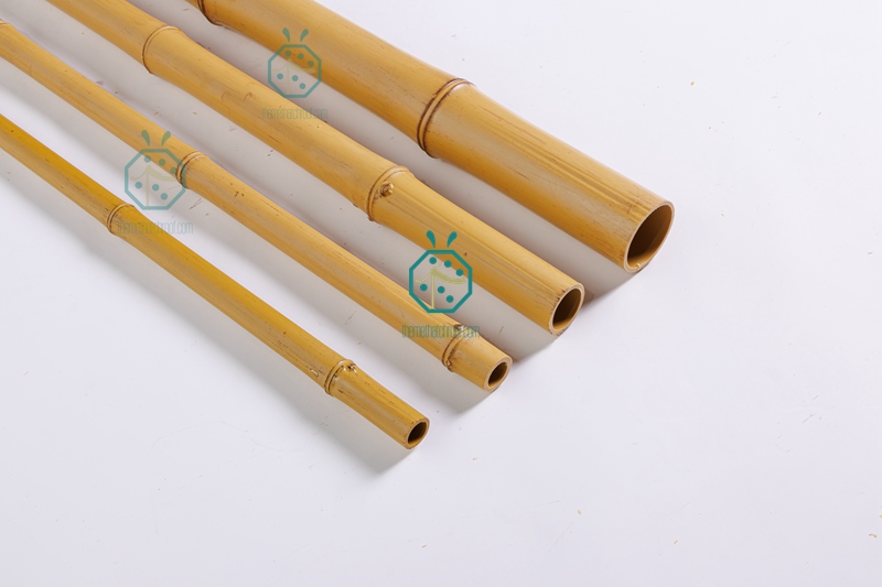 Faux bamboo is made of PVC pipe and painted to look real bamboo poles