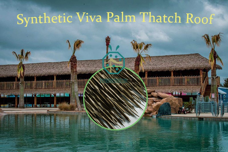 Anti-Uv Synthetic Viva Palm Thatch Roof for Tropical Hideaway Beach Resort Villa Bungalow Roof Replacement