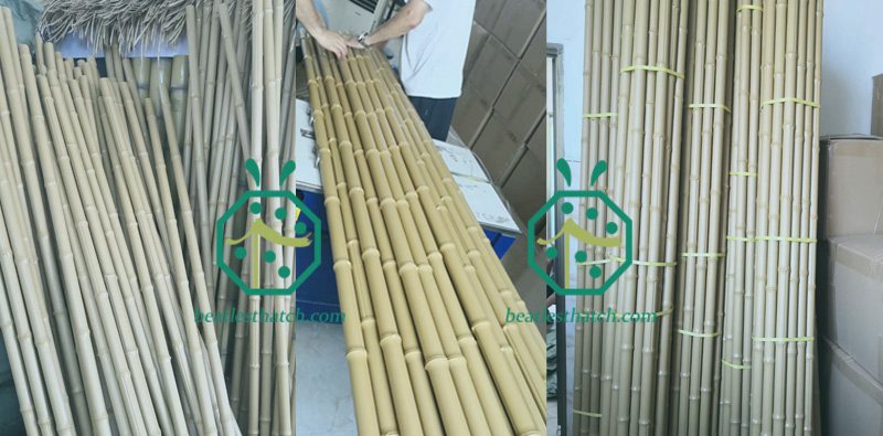 Packaging of plastic bamboo pole products