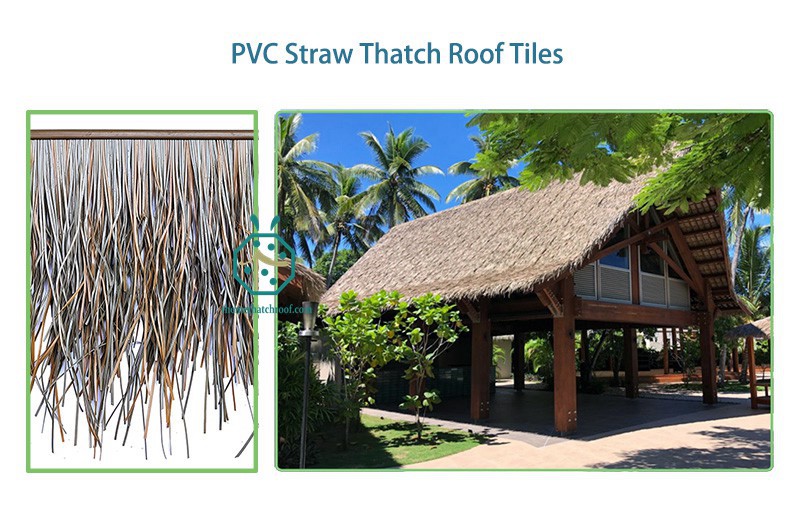 5500 pieces of PVC thatch roof panels for Japan client for garden patio hut decoration