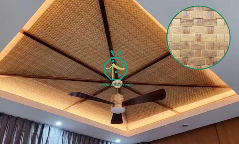 Natural looking bamboo weave ceiling panel